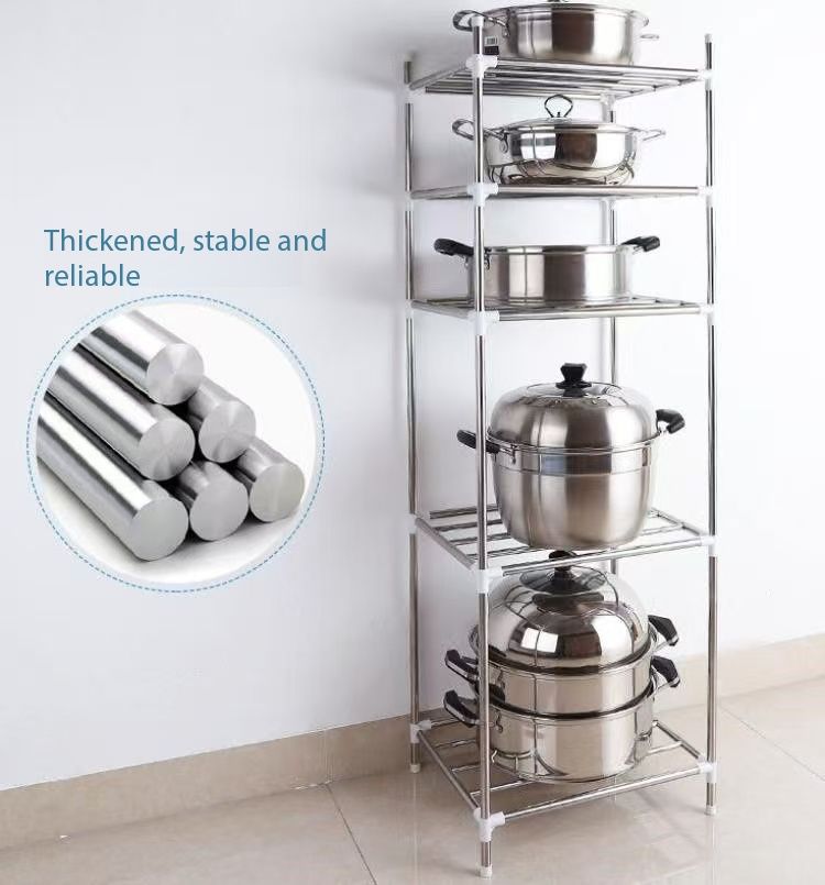New Arriva5th floorlMultifunctional Floor Standing Storage Rack Multi‑Tier Metal Organizer Shelf Unit for Kitchen Bathroom Home Bedroom