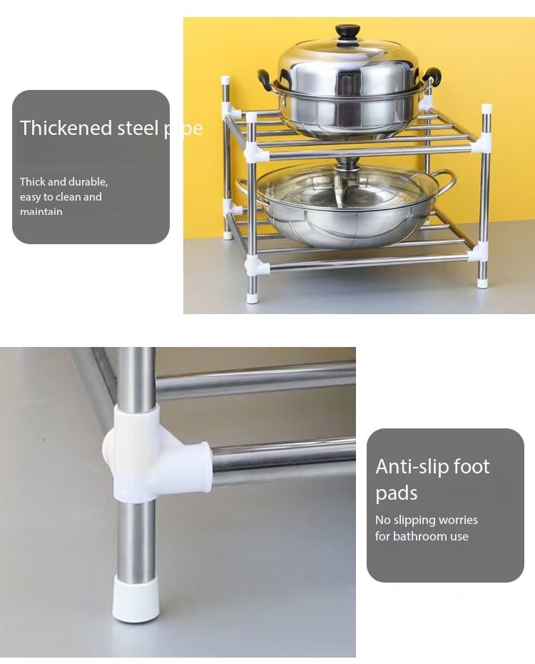 New Arriva5th floorlMultifunctional Floor Standing Storage Rack Multi‑Tier Metal Organizer Shelf Unit for Kitchen Bathroom Home Bedroom
