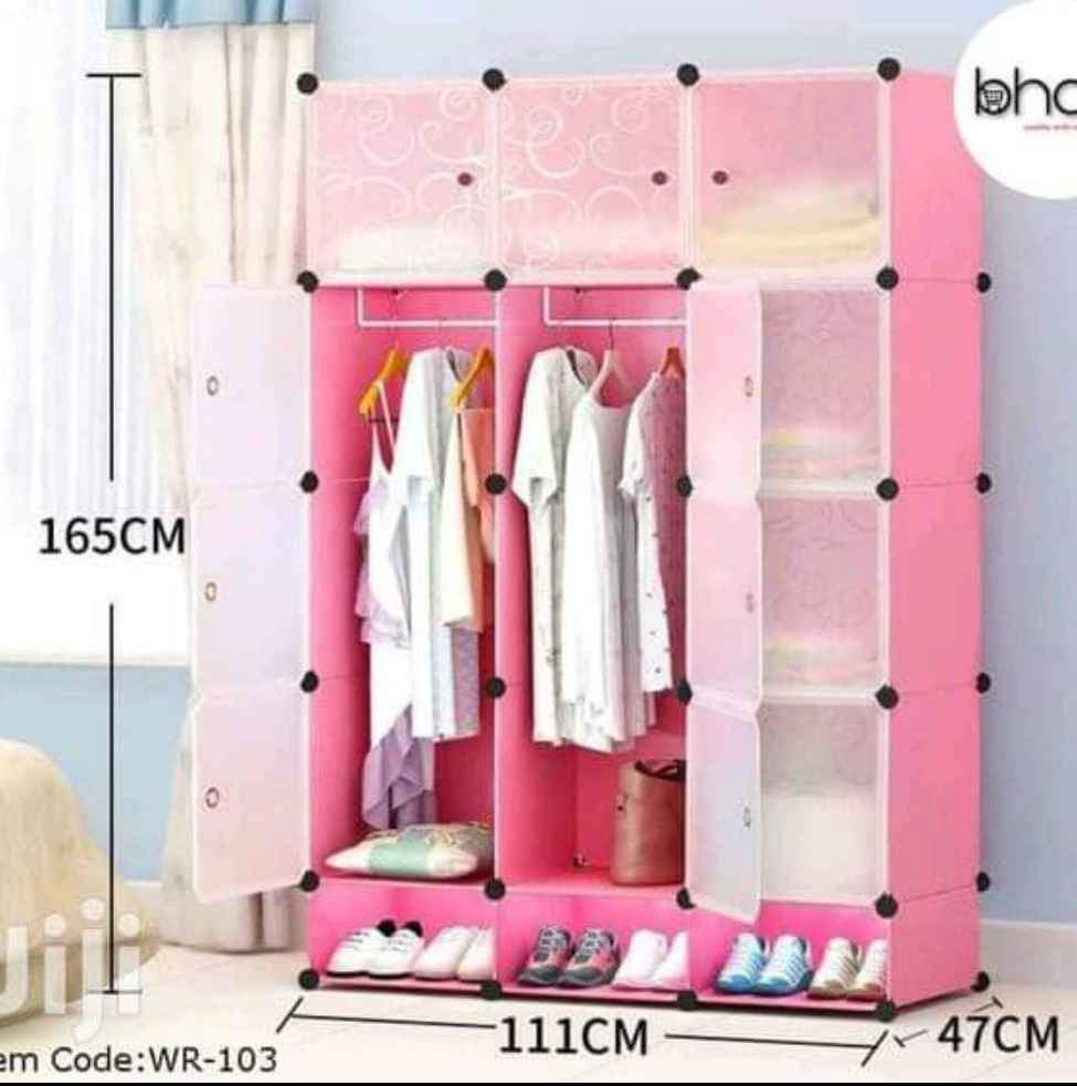 HOT SALE) 3 Column plastic wardrobe large capacity assemble wardrobe semi home storage with inbuilt shoe cabinet home and kitchen storage and organization clothing closet storage portable wardrobes