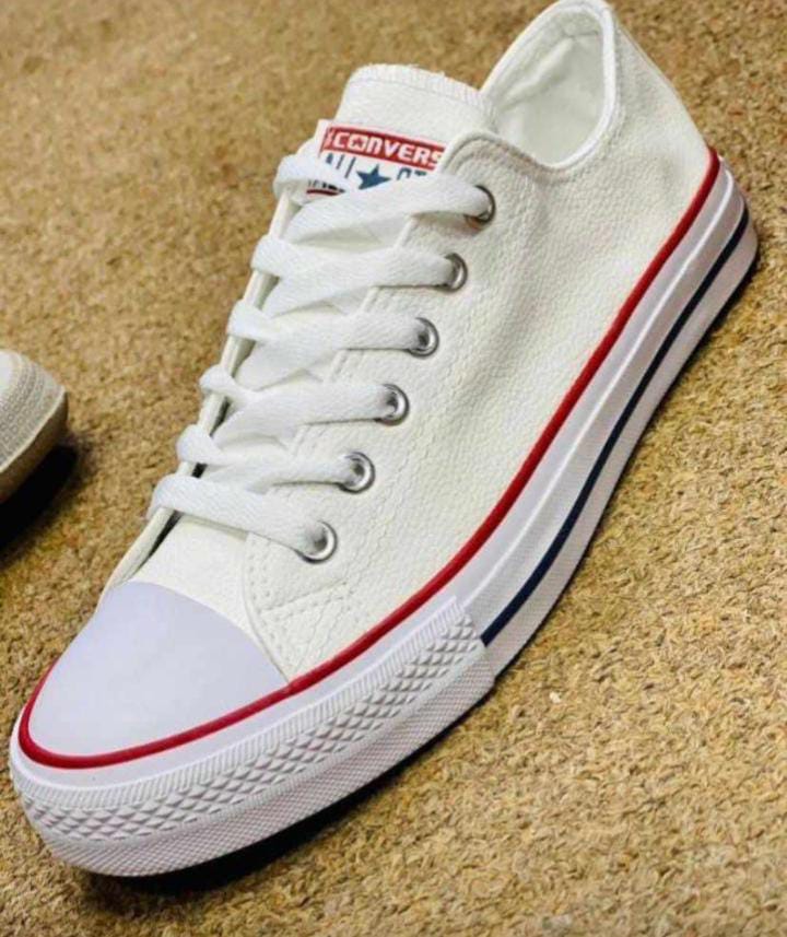 original leather white canvas flat rubber shoe