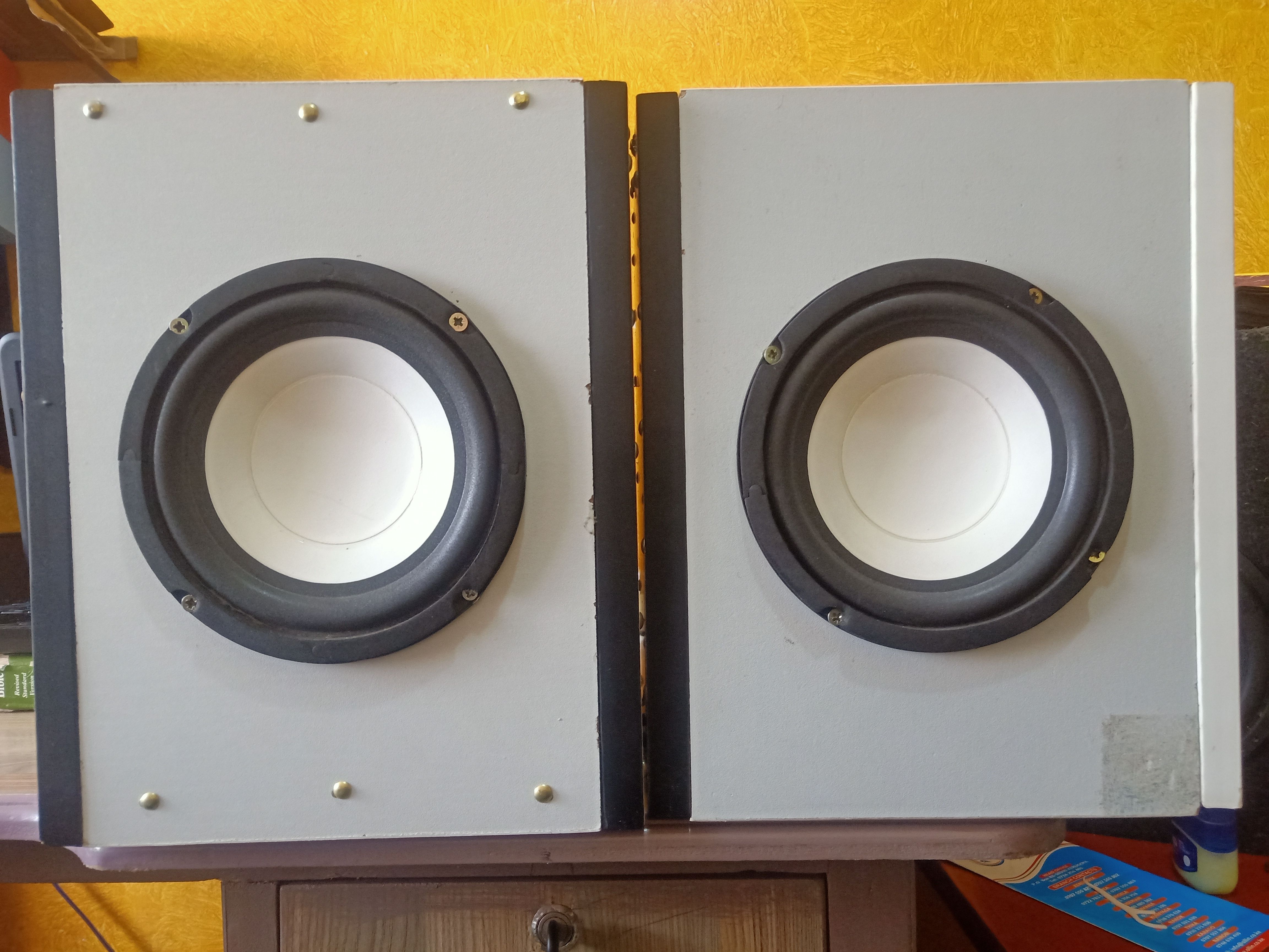 Dual 2.0 Stereo Speakers Only, passive woofers Bookshelf speaker system, sleek-design home theater