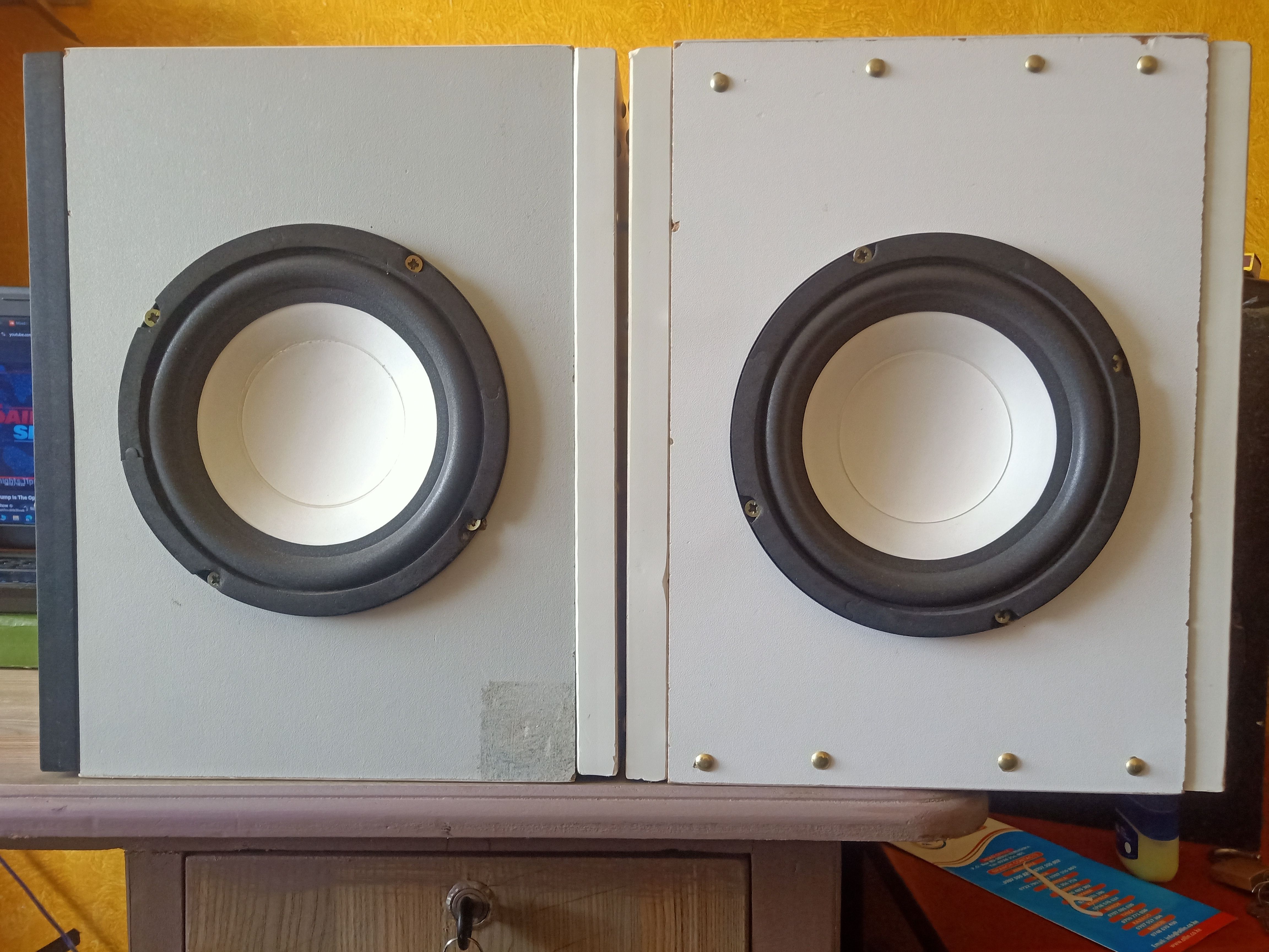 Dual 2.0 Stereo Speakers Only, passive woofers Bookshelf speaker system, sleek-design home theater