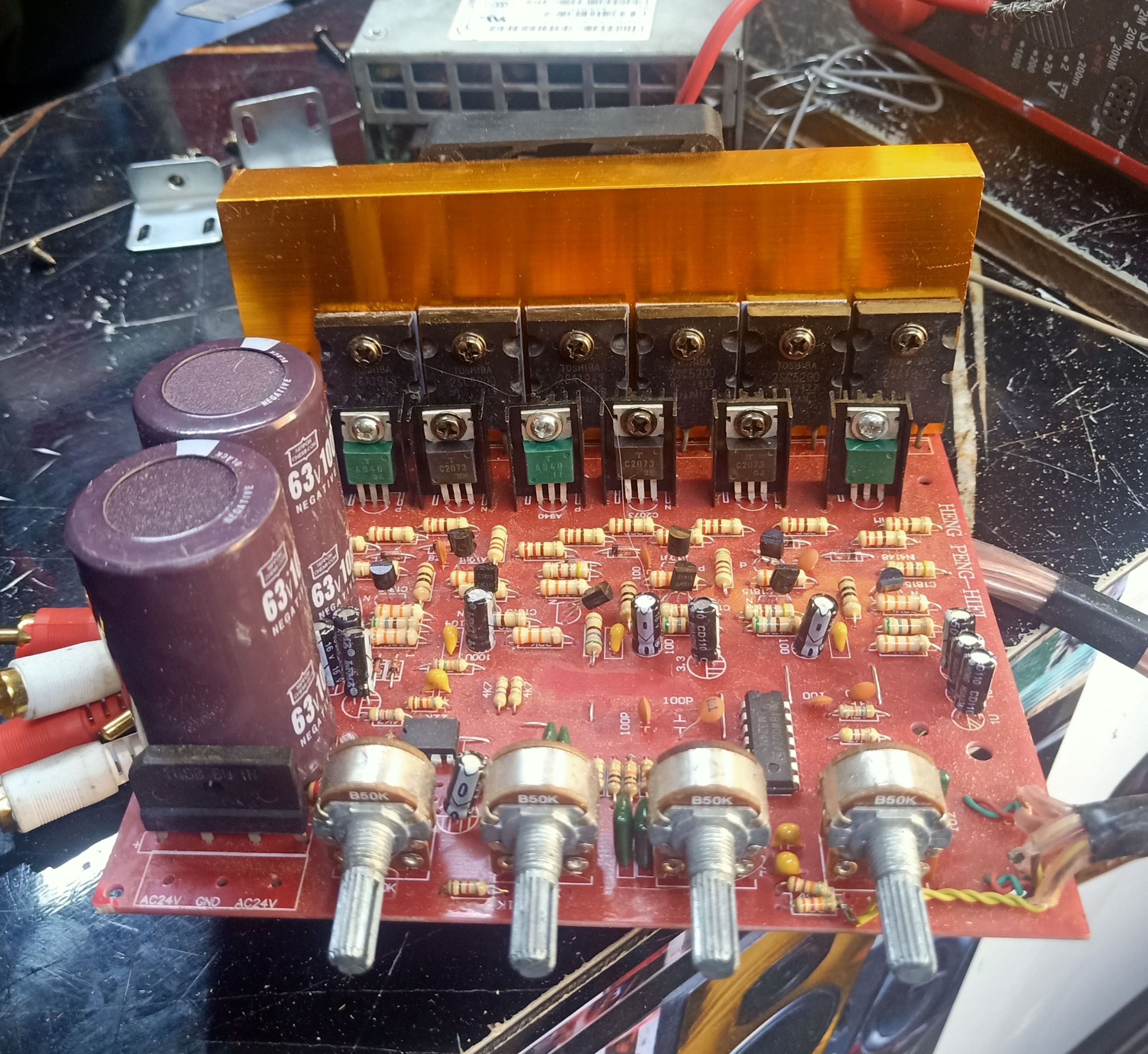 2.1CH powerful red board Amplifier relay Heng Peng board Subwoofer amp with relay 200 watts speaker Hifi stereo amplifier