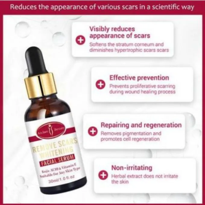 Aichun Beauty Remove Scars Whitening Face Serum Brightening Kojic Acid & Vitamin E Scar Remover Facial Skin Care