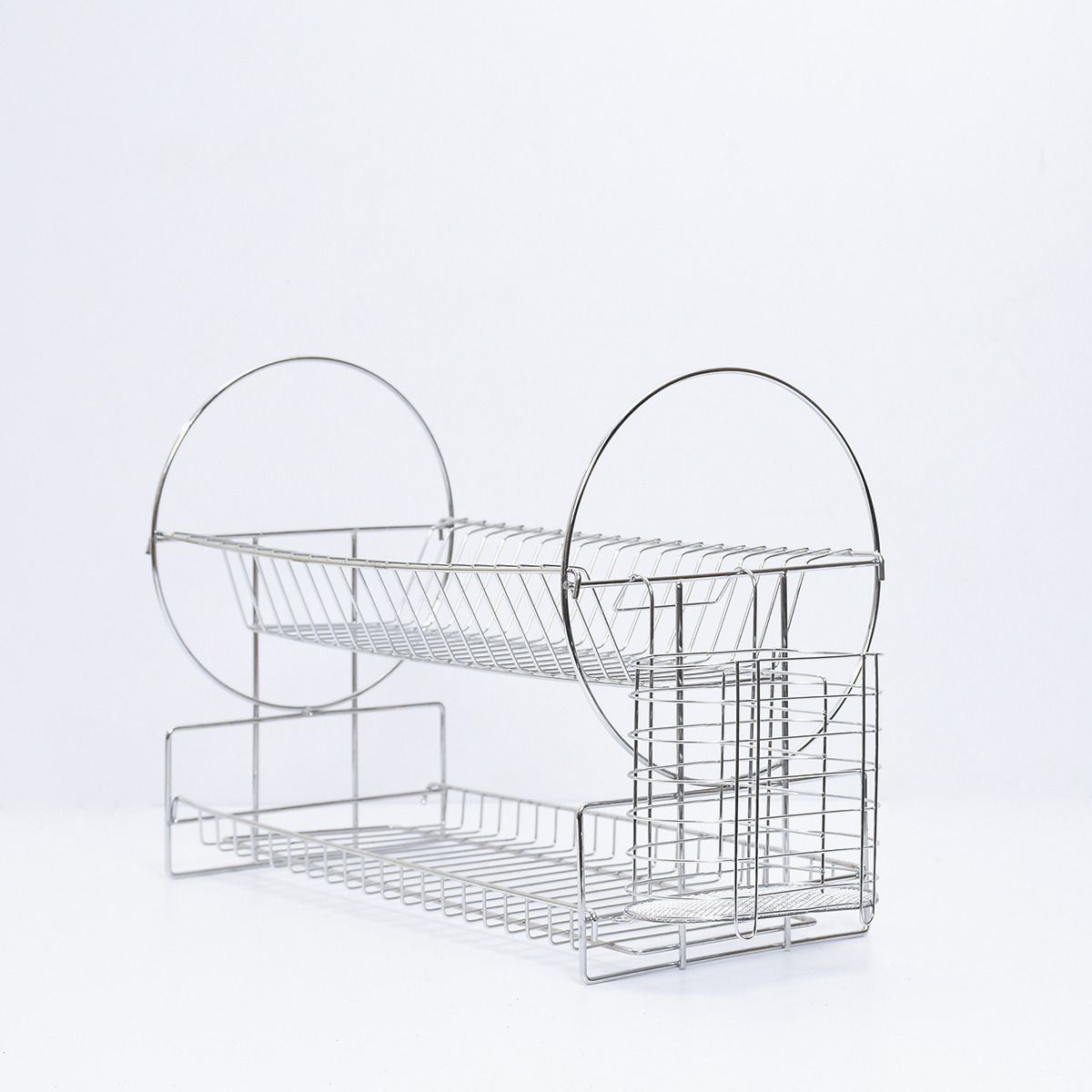 18inch 2-layer dish rack dish drainer drain rack stainless steel storage rack utensils rack kitchen tools