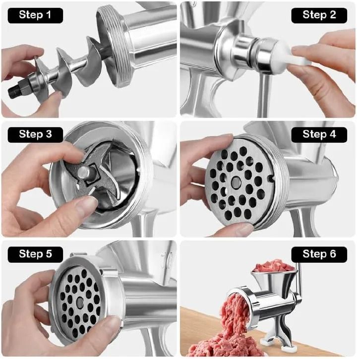 Manual Meat Mincer / Grinder.  Manual Meat Grinder Sausage Maker Table Mount Pork Mincer Sausage Stuffer Funnel Make Homemade Burger Patties Hand Operated Kitchen Tool