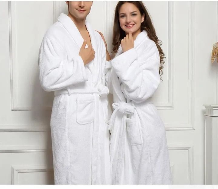 Bathrobes Long Shawl Collar Plush Robe Unisex bathroom accessories Soft & cozy Wrap Over Style With Detachable Outer Belt Hanging Loop Soft Touch