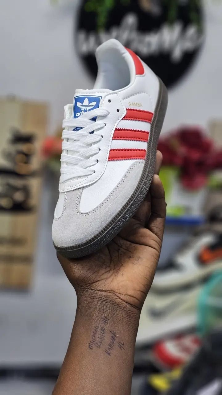 Adidas Samba pure leather Comfortable High Quality Unisex Breathable Sneakers Shoes RED