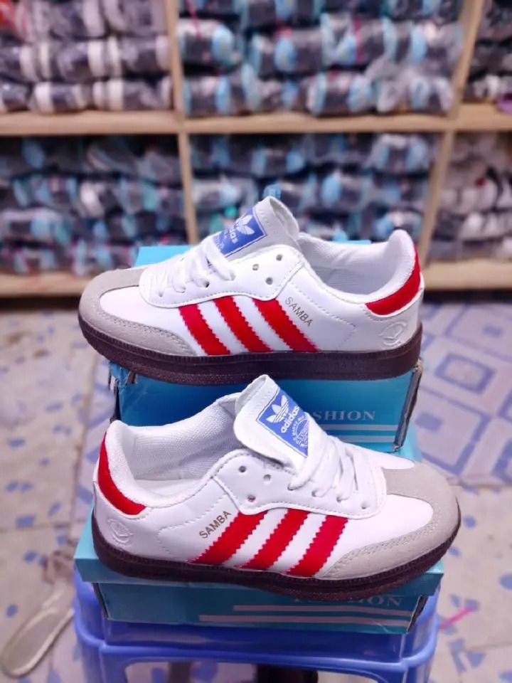 Adidas Samba pure leather Comfortable High Quality Unisex Breathable Sneakers Shoes RED