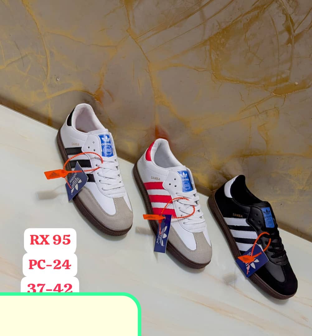 Adidas Samba pure leather Comfortable High Quality Unisex Breathable Sneakers Shoes RED