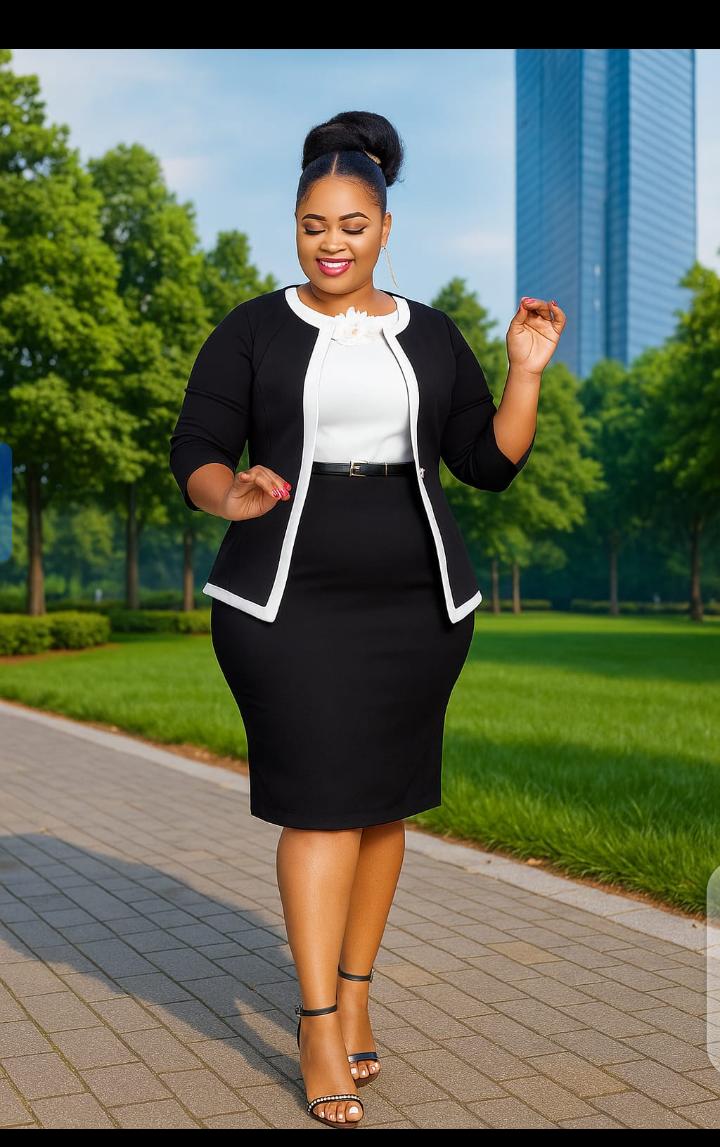 Here we do not joke, we stock the best for you 
Two piece dress suit 
It's a full dress and half coat 
Show up in the office like the boss lady you are ❤️❤️ 
Size 44 46 48 50 52 
Price 3300