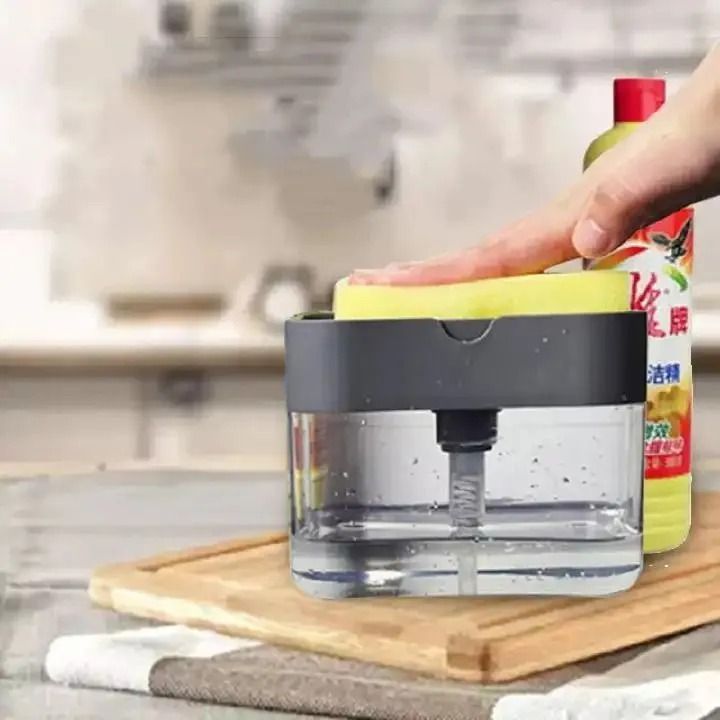 2 in 1 Soap Dispenser pump and Sponge Holder, Soap Holder Dish Kitchen Soap Pump