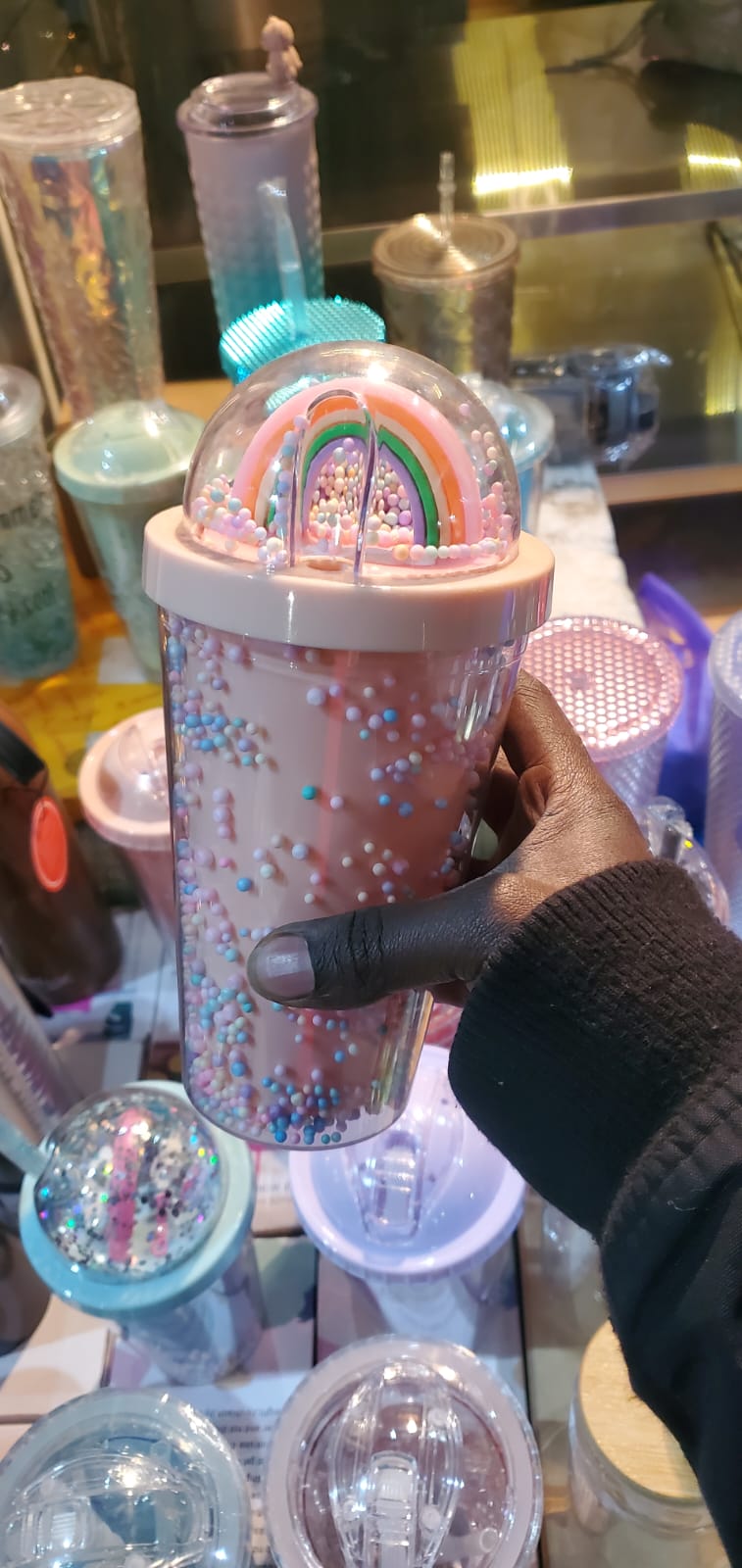 Creative Double Layers  Plastic Water Bottle With Straw Korean Style Creative  Travel Tumbler Water Cups Drink Cups for Kids & Adult