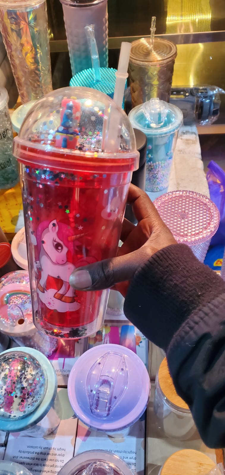 Creative Double Layers  Plastic Water Bottle With Straw Korean Style Creative  Travel Tumbler Water Cups Drink Cups for Kids & Adult