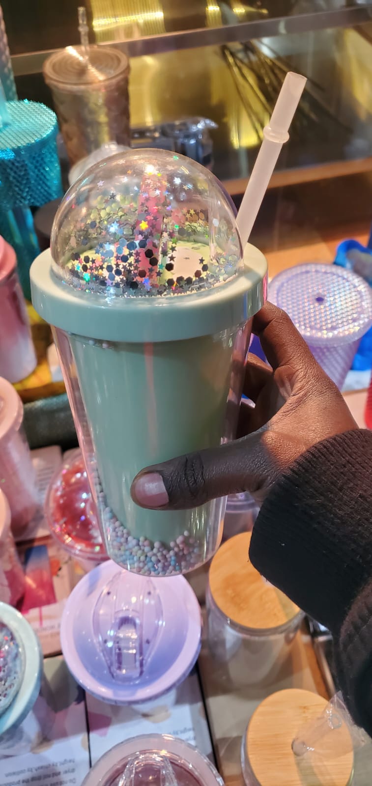 Creative Double Layers  Plastic Water Bottle With Straw Korean Style Creative  Travel Tumbler Water Cups Drink Cups for Kids & Adult