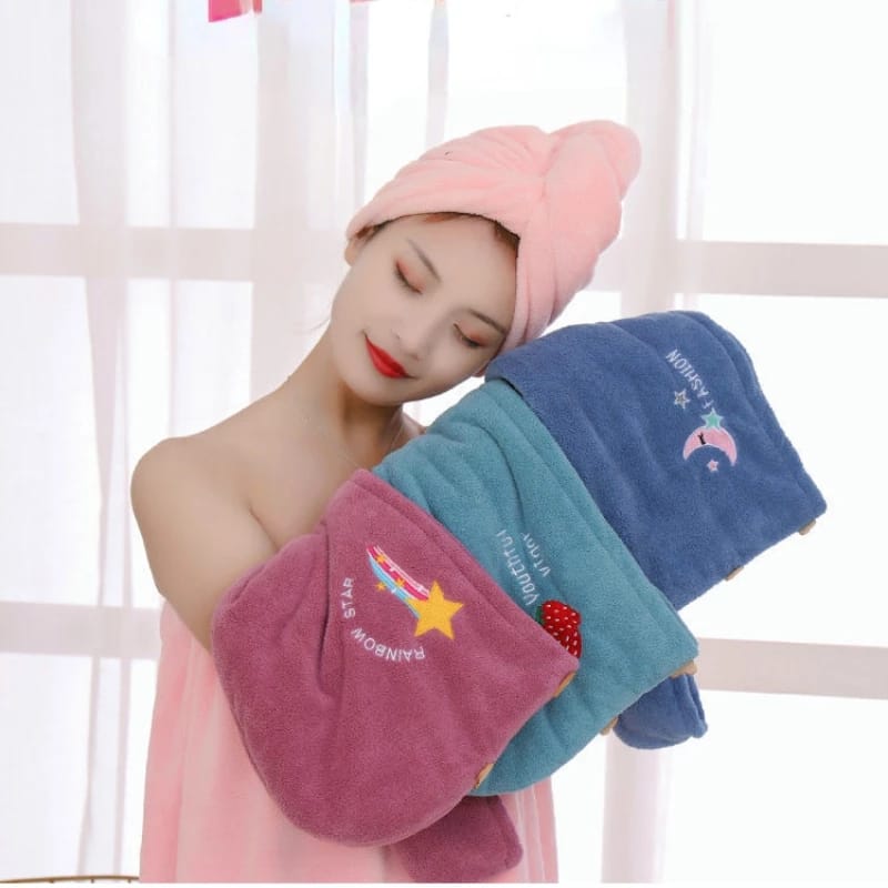 Hair Towel Women Girl's Magic Microfiber Shower Dry Hair Cap Bathroom Bath Hats Quick Drying Soft Lady Turban Head