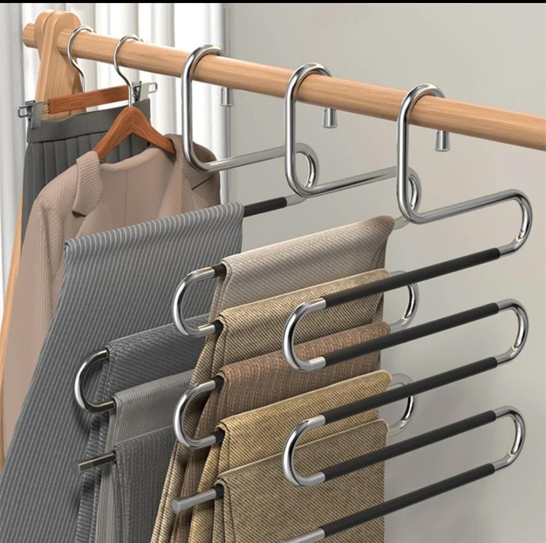 S shaped ( trouser hangers ) Stainless Steel Clothes Hanger Organizer