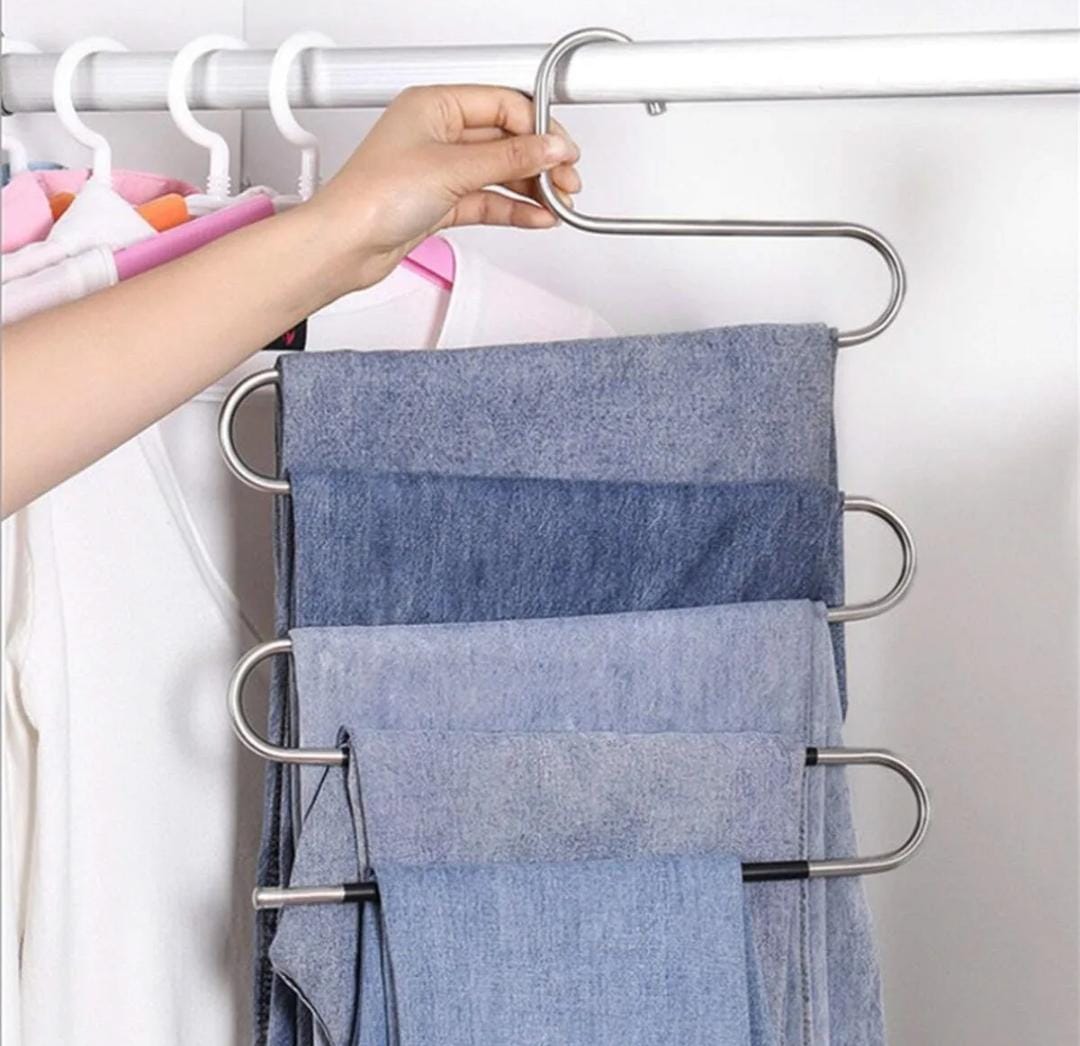 S shaped ( trouser hangers ) Stainless Steel Clothes Hanger Organizer