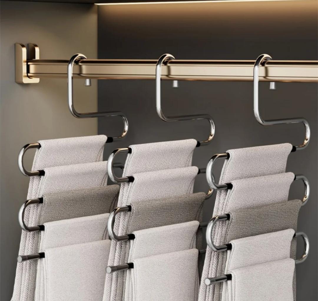 S shaped ( trouser hangers ) Stainless Steel Clothes Hanger Organizer