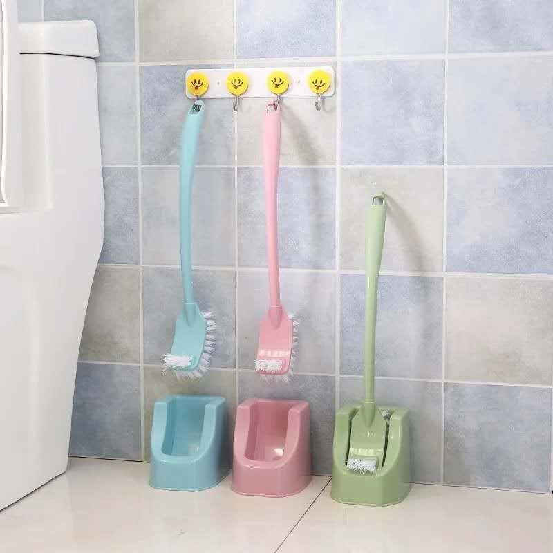 Toilet no dead corner toilet brush set cleaning long handle brush  .Comes with base Excellent clean up of under the seat hidden edges