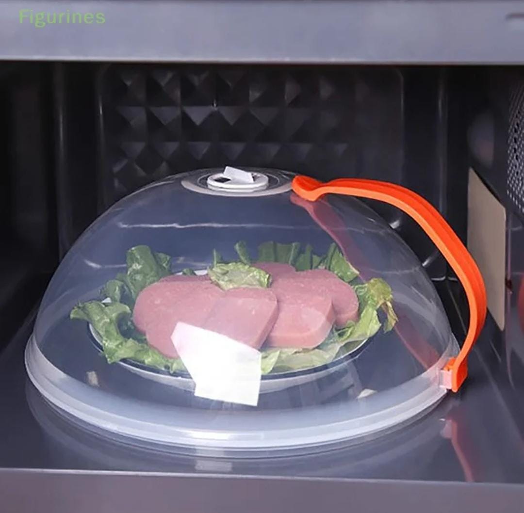 ✔️Microwave food cover ✔️ high temperature splash-proof cover with handle washable transparent dust-proof with chef special handle