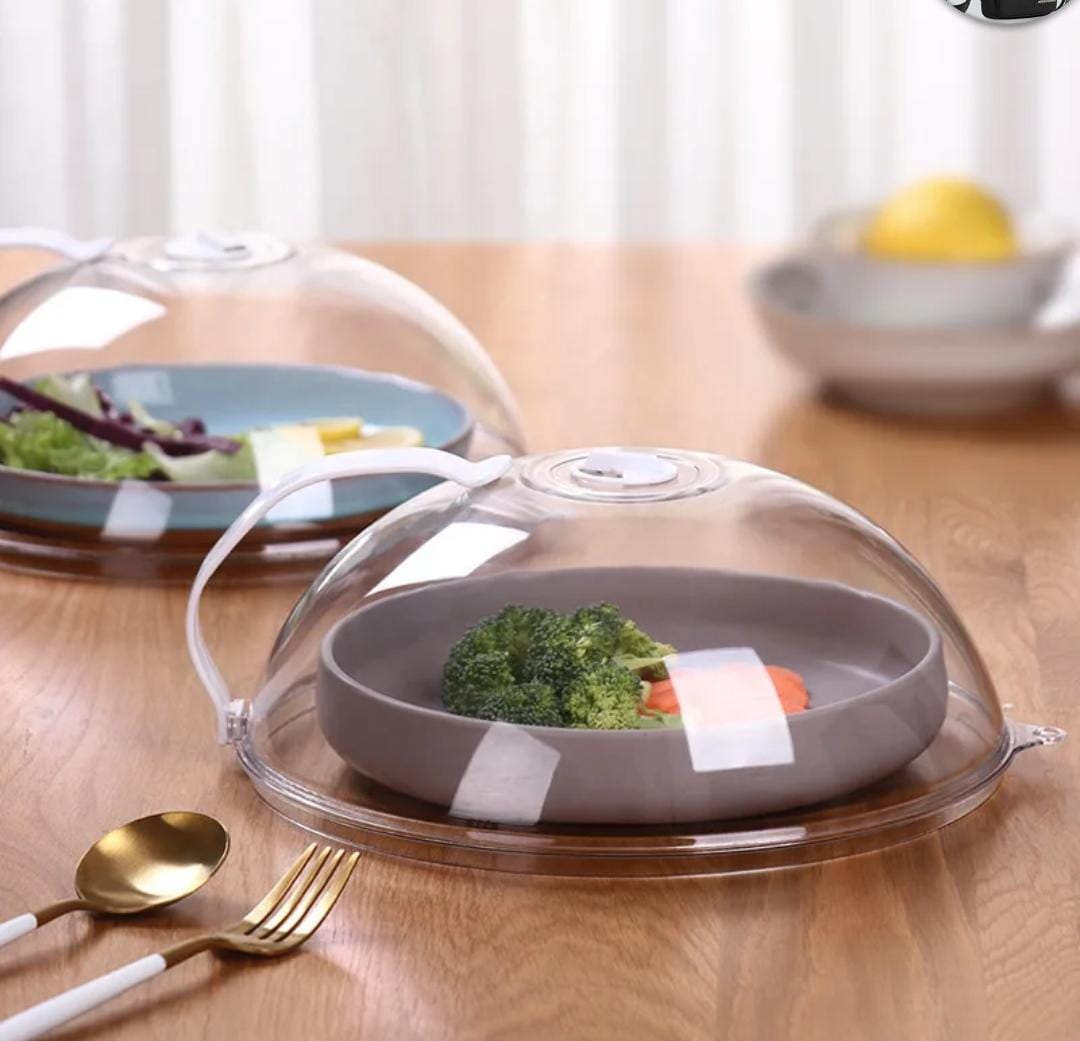 ✔️Microwave food cover ✔️ high temperature splash-proof cover with handle washable transparent dust-proof with chef special handle
