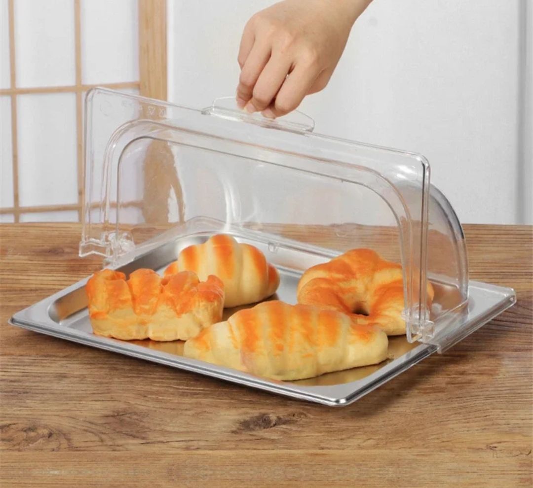 Heavy duty clear flip Dome food bakery Cover 'Dust proof , Clear content visible & Edge buckle air tight