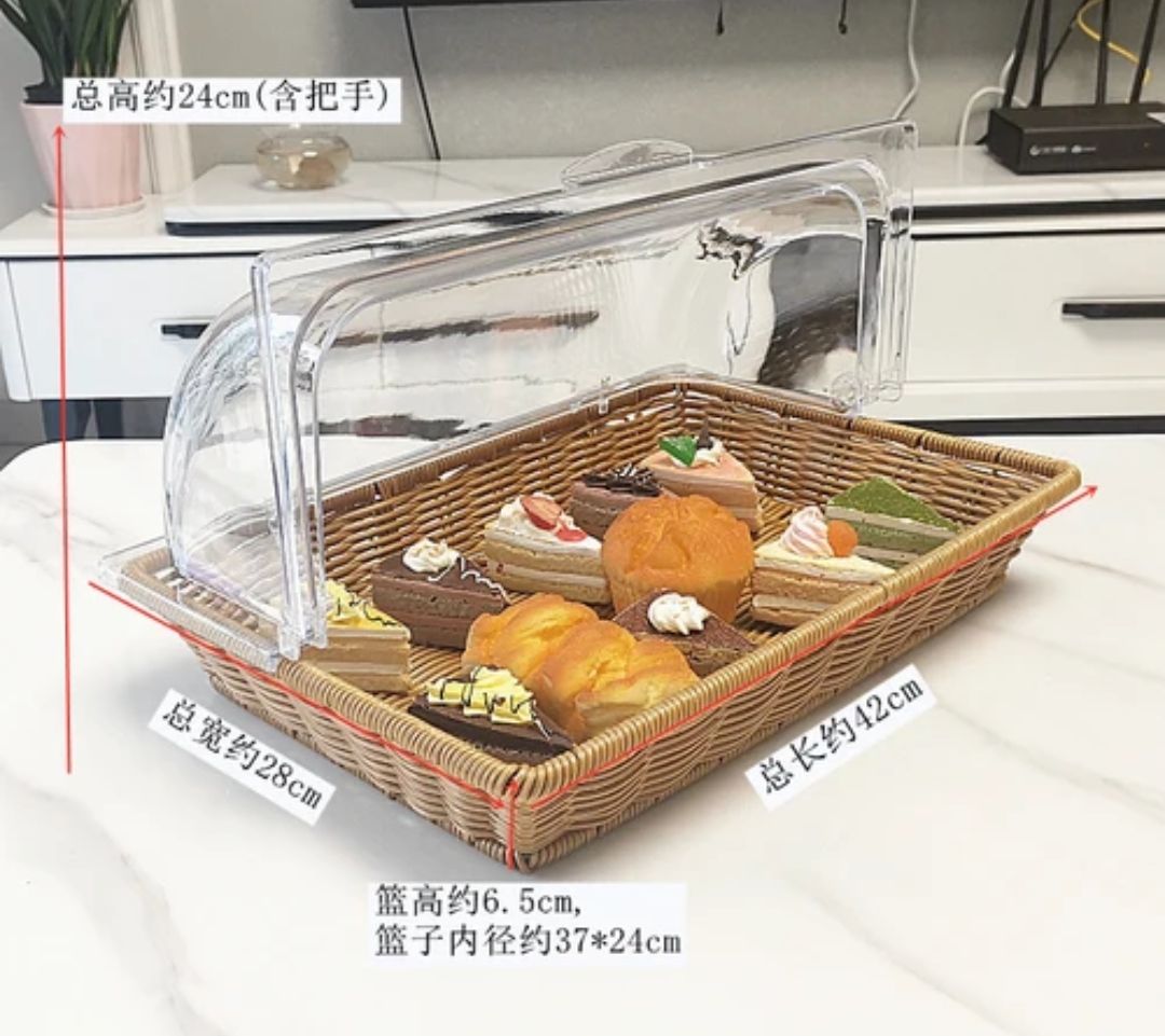 Heavy duty clear flip Dome food bakery Cover 'Dust proof , Clear content visible & Edge buckle air tight