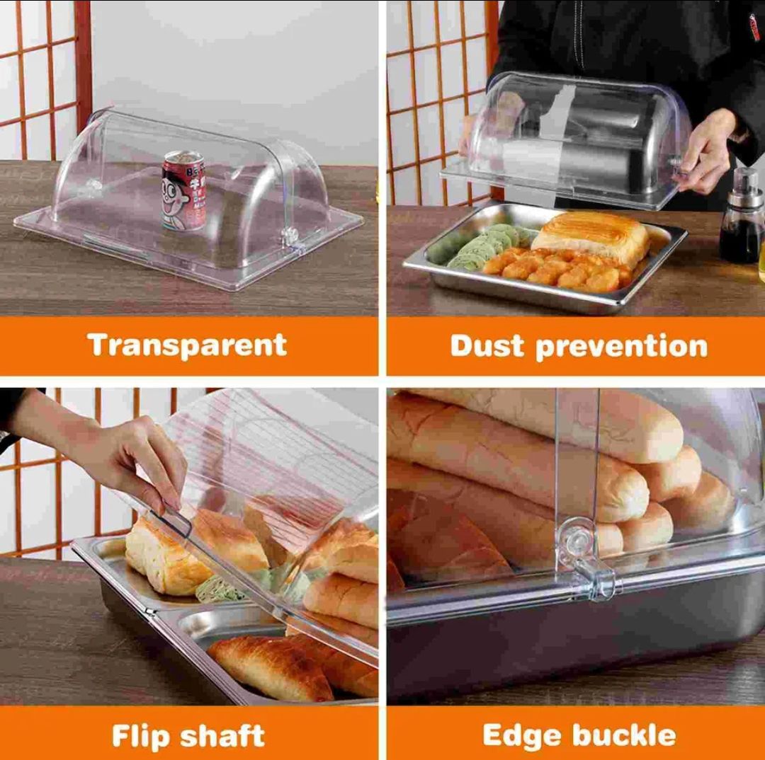 Heavy duty clear flip Dome food bakery Cover 'Dust proof , Clear content visible & Edge buckle air tight