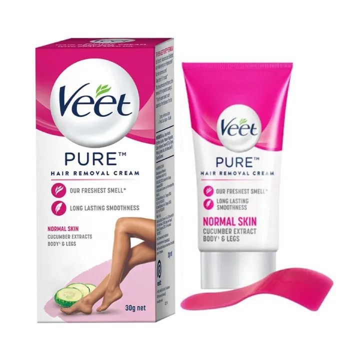 Veet Pure Hair Removal Cream for NORMAL SKIN with Cucumber Extract Suitable for Legs, Underarms, Bikini Line, Arms, Body