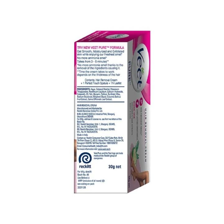 Veet Pure Hair Removal Cream for NORMAL SKIN with Cucumber Extract Suitable for Legs, Underarms, Bikini Line, Arms, Body