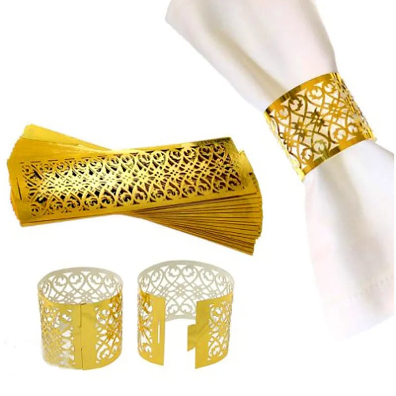 Classy Napkin & golden or silver rings