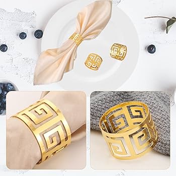 Classy Napkin & golden or silver rings