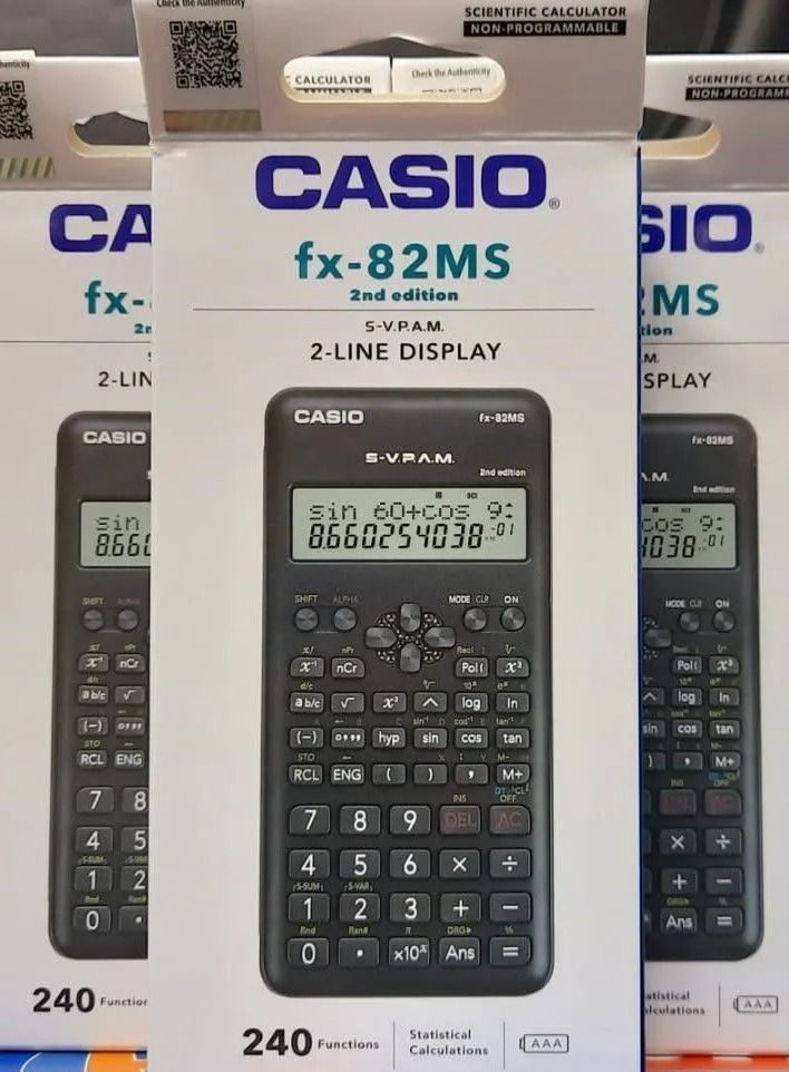 Original Casio FX-82MS Scientific Calculator – 240+ Functions, Dual Power, Durable Keypad, Ideal for High school, KCSE, University, College, Engineering & Business Students