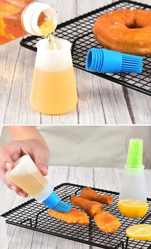 Silicone Oil bottle brush， BBQ/Pastry Basting Brushes,Silicone Cooking Grill Barbecue Baking Pastry Oil/Honey/Sauce Bottle Brush