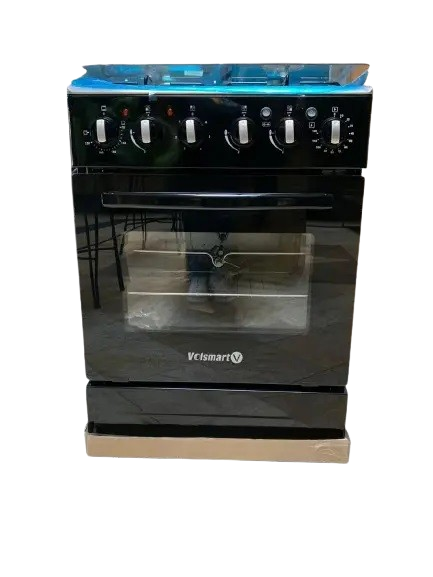 【hot】 Volsmart VGS-681 Gas Cooker 4 Burners Free Standing Gas Cooker Cooking Range with 80L Oven Electric 3 Gas + 1 Electric Plate, Free Standing Gas Cooker with Electric Oven 60*60