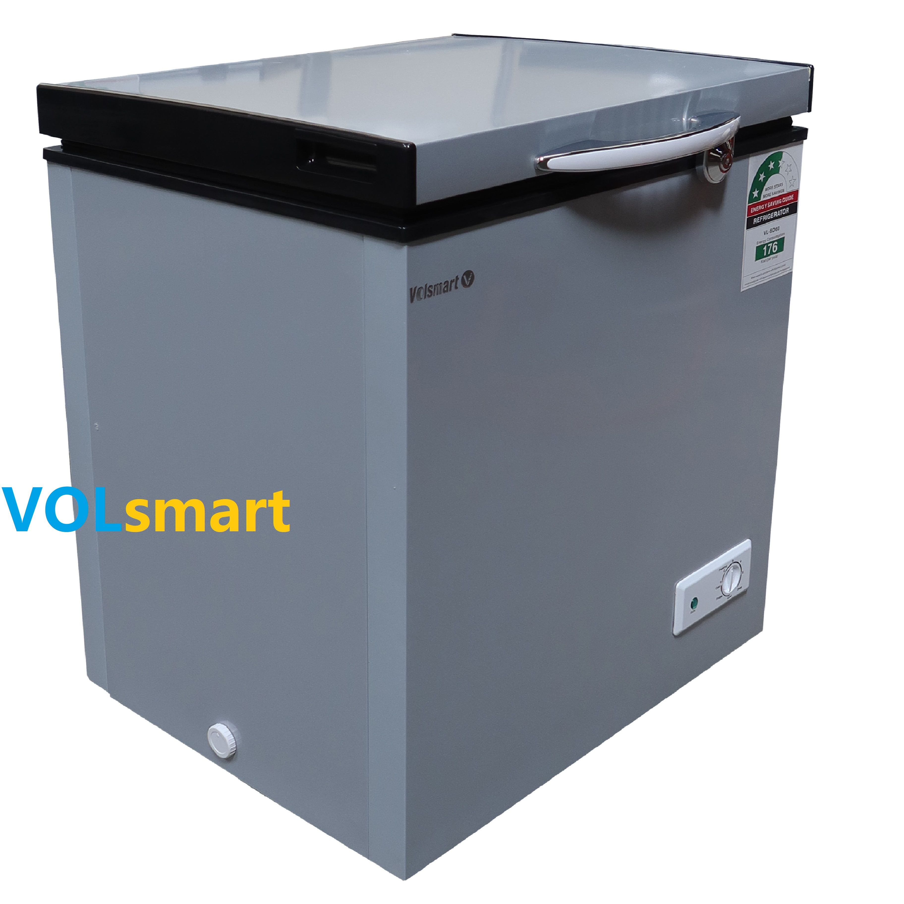【Special Offer】Freezer fridge Volsmart 60L Vertical Chest Freezer VL-BD60 Single Flip Drain Freezer Energy-saving Freezer Fast Cooling Refrigeration Volsmart Freezer 60L