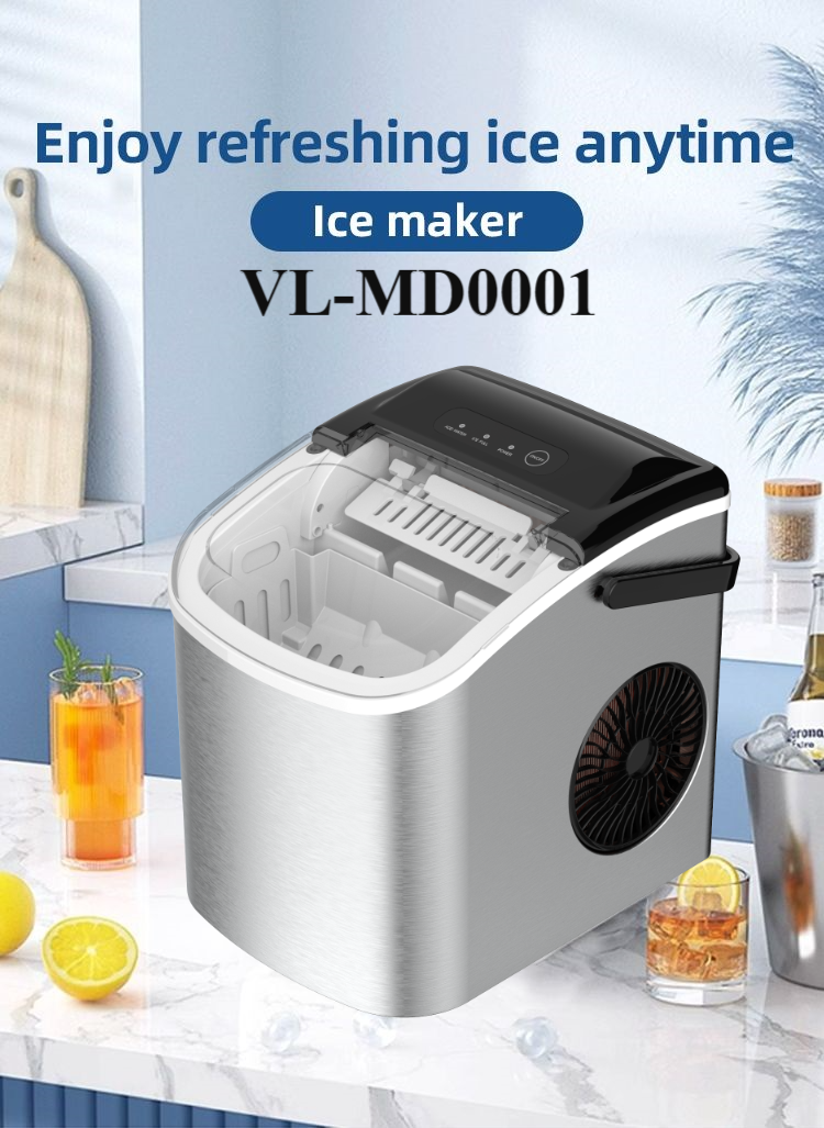Volsmart ice maker Countertop 8-10KG/24h Mini Round Nugget Ice Making Machine Small Bullet Shape Icy Cube Maker Appliance  ice cube maker machine ice cube maker tray ice maker machine ice machine