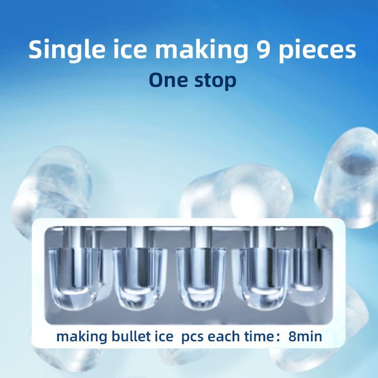 Volsmart ice maker Countertop 8-10KG/24h Mini Round Nugget Ice Making Machine Small Bullet Shape Icy Cube Maker Appliance  ice cube maker machine ice cube maker tray ice maker machine ice machine