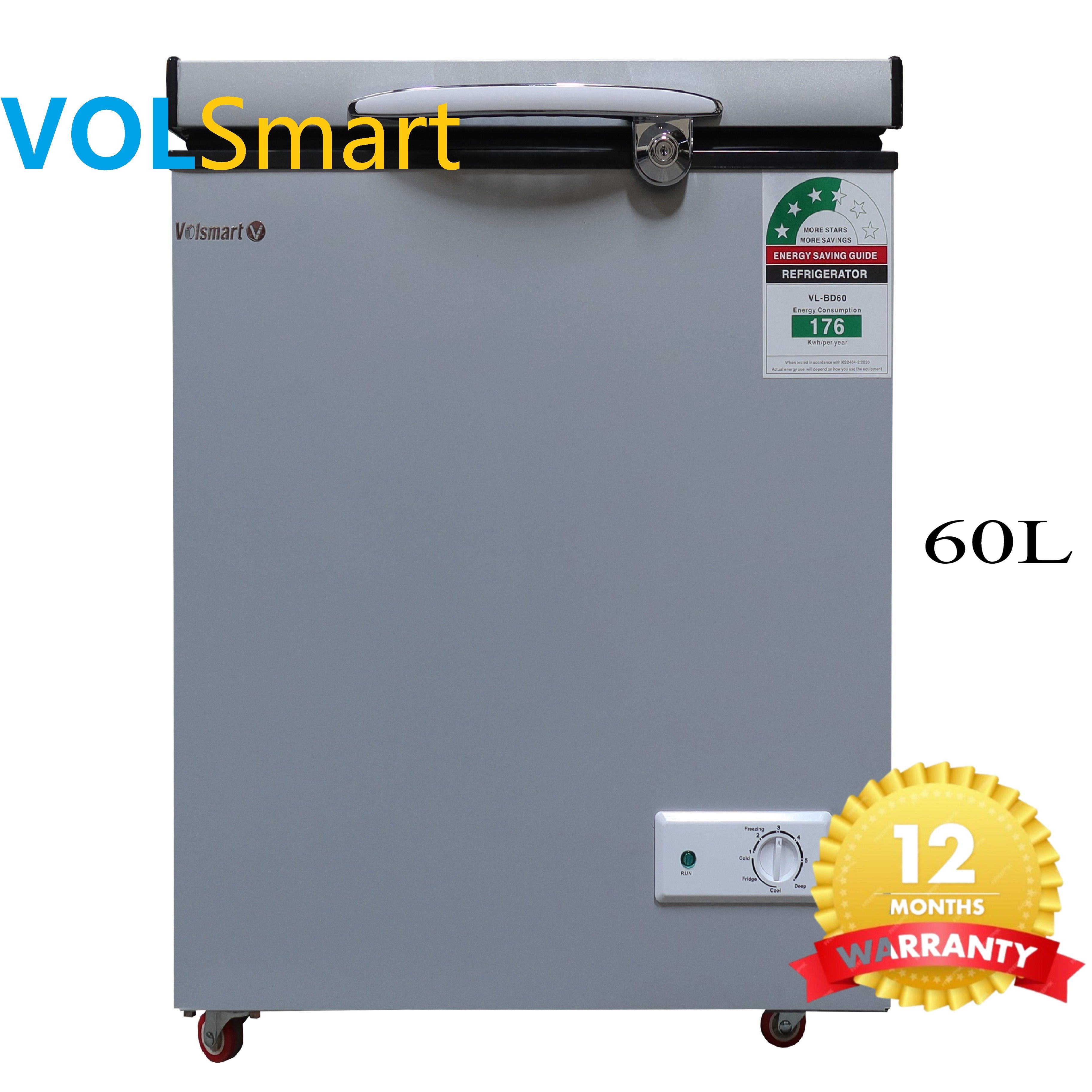 freezer fridge Volsmart 60L Vertical Chest Freezer VL-BD60 Single Flip Drain Freezer Energy-saving Freezer Fast Cooling Refrigeration Silver,60L