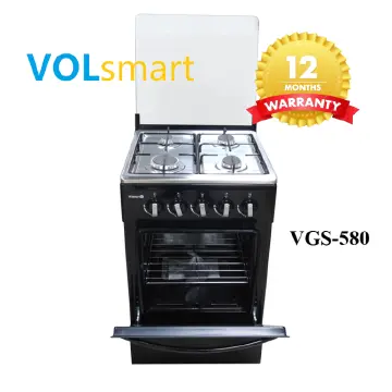 【Special Offer】Volsmart 4 Burners VGS-580 Free Standing 4 Gas Burners Oven Cooker Gas Cooker/ Free Standing Gas Cooker Cooking Range with 60L Oven 4 Gas Cooker + Gas Oven black