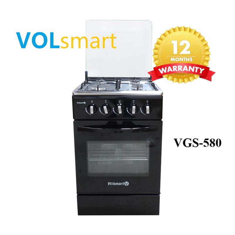 【Special Offer】Volsmart 4 Burners VGS-580 Free Standing 4 Gas Burners Oven Cooker Gas Cooker/ Free Standing Gas Cooker Cooking Range with 60L Oven 4 Gas Cooker + Gas Oven