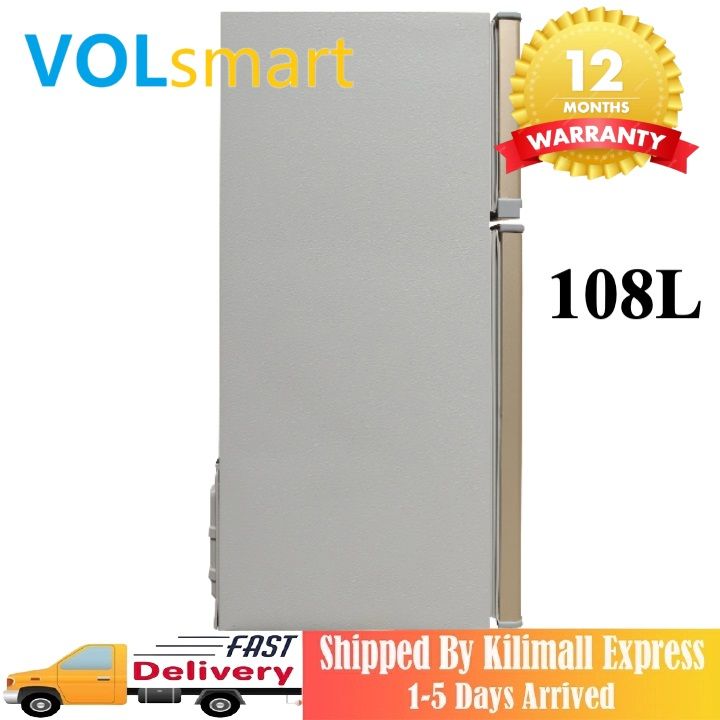 【Special Offer】Volsmart 108L Double Doors VL-BCD108 Fridge Freezer Energy Saving Refrigerator with Lock and Keys 108L fridge double door Direct Cool fridge Refrigerator fridges and freezers