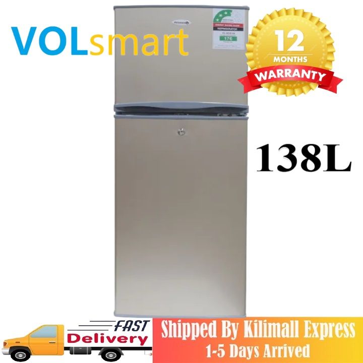 【Xmas Mega Sale】Volsmart 138L Fridge Freezer VL-BCD138 Energy Saving Double Doors Refrigerator 138L fridge double door Direct Cool fridge Refrigerator fridges and freezers fridge138ltrs