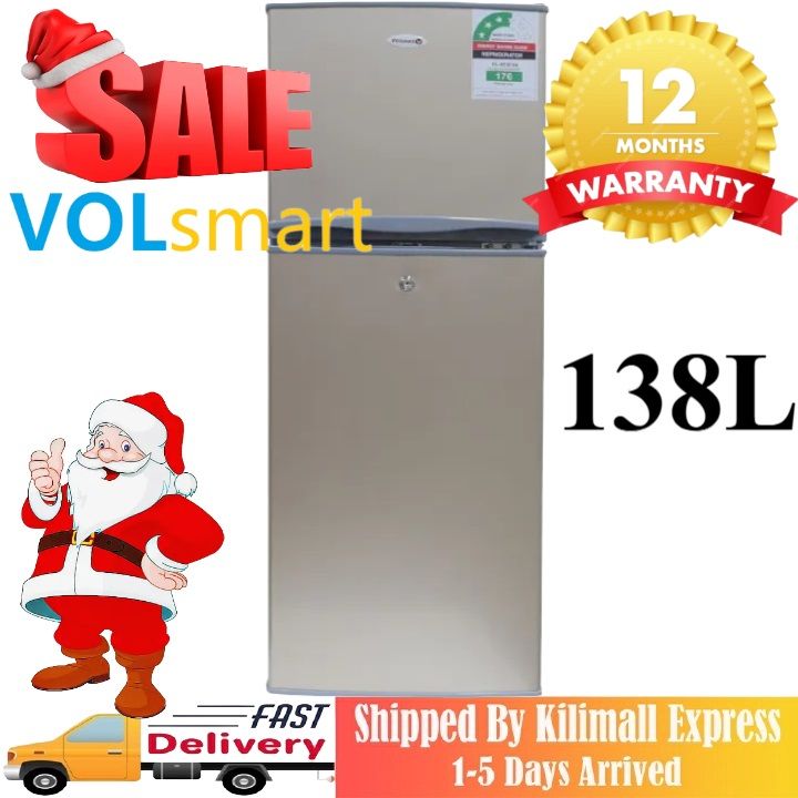 【Xmas Mega Sale】Volsmart 138L Fridge Freezer VL-BCD138 Energy Saving Double Doors Refrigerator 138L fridge double door Direct Cool fridge Refrigerator fridges and freezers fridge138ltrs