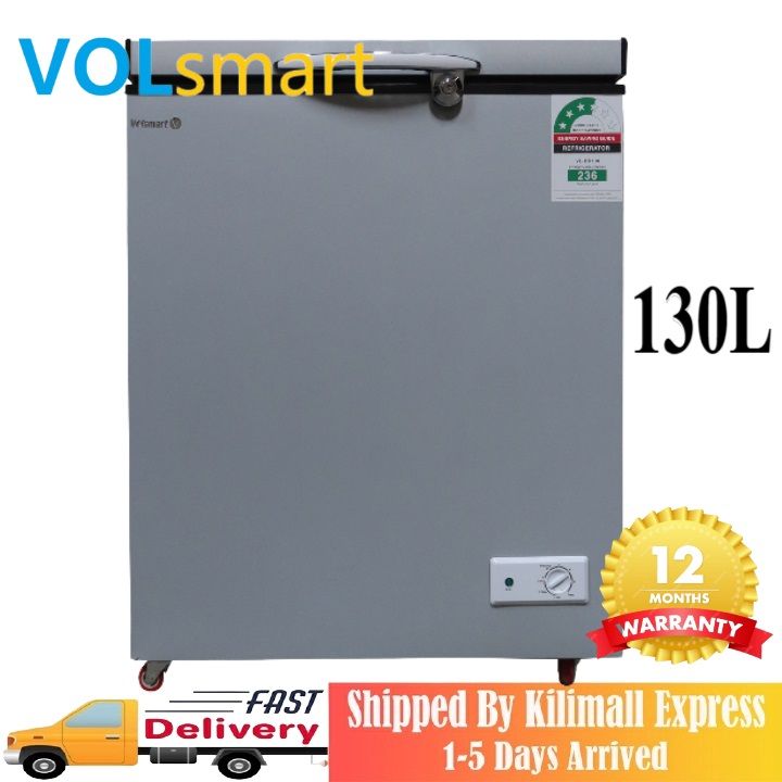 【Special Offer】Freezer Volsmart 130L Vertical Chest Freezer VL-BD130 Single Flip Drain Freezer Energy-saving Freezer Fast Cooling Refrigerator Freezer 130L freezer frozen freezer household freezer box Silver,130L