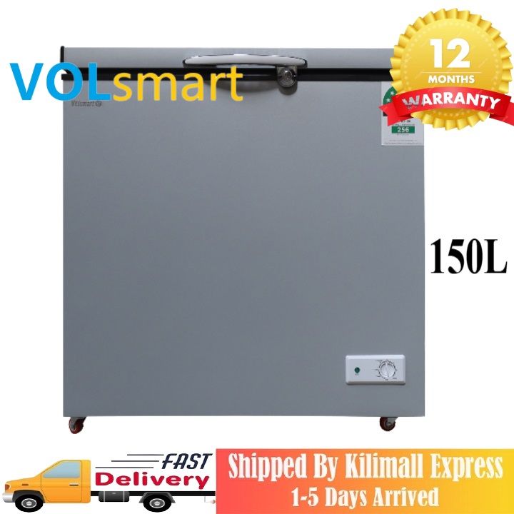 【Special Offer】Freezer Volsmart 150L Vertical Chest Freezer VL-BD150 Single Flip Drain Freezer Energy-saving Freezer Fast Cooling Refrigerator Freezer 130L freezer frozen freezer household freezer box Silver,150L