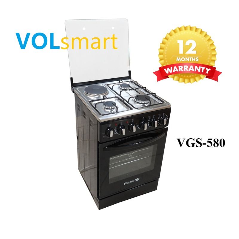 【hot】Volsmart cooker 4 Burners VGS-580 Free Standing 4 Gas Burners Oven Cooker Gas Cooker/ Free Standing Gas Cooker Cooking Range with 60L Oven 4 Gas Cooker + Gas Oven Gas stove