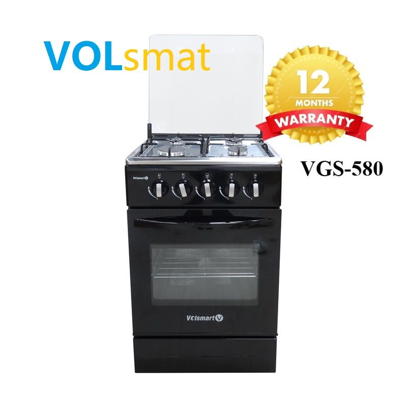 【hot】Volsmart cooker 4 Burners VGS-580 Free Standing 4 Gas Burners Oven Cooker Gas Cooker/ Free Standing Gas Cooker Cooking Range with 60L Oven 4 Gas Cooker + Gas Oven Gas stove
