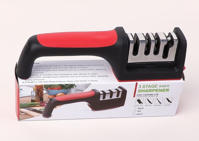 Knife Sharpeners for Kitchen Knives 4 in1 Kitchen Knife Sharpener Knife Sharpening Kit with 4 Stage Sharpening Slots Works for Ceramic Steel Knives and Scissor Kitchen Knife Accessories